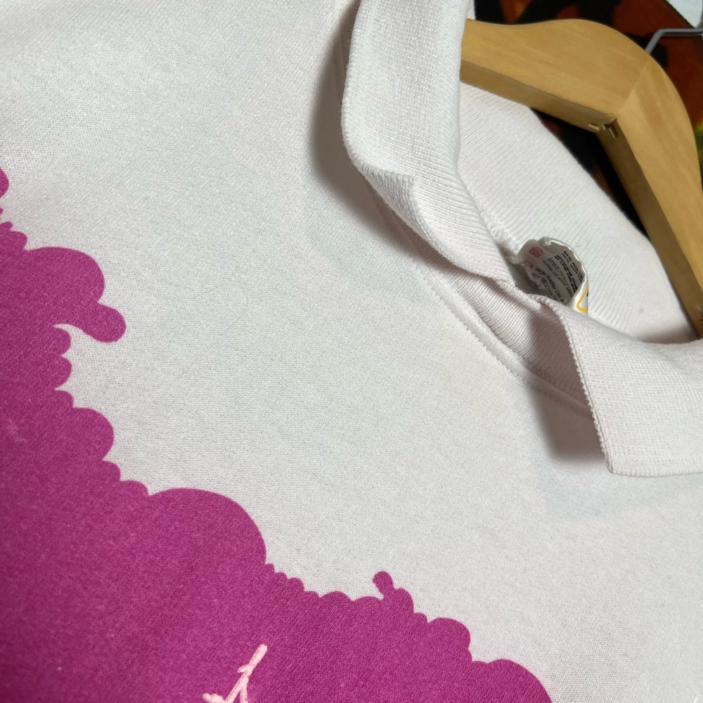Vintage Snowy White and Pink Forest Print Sweatshirt - Picture 6 of 12